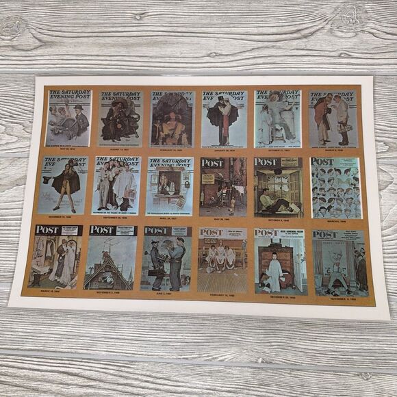 Norman Rockwell Saturday Evening Post Laminated Placemats Set Of 4 Vintage 1973 - Picture 10 of 16